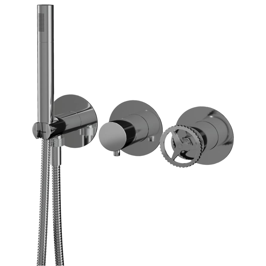 Плитка Remer Chrono Встраиваемый округлый смеситель для душа на 2 выхода CHRONO хром  поверхность глянец