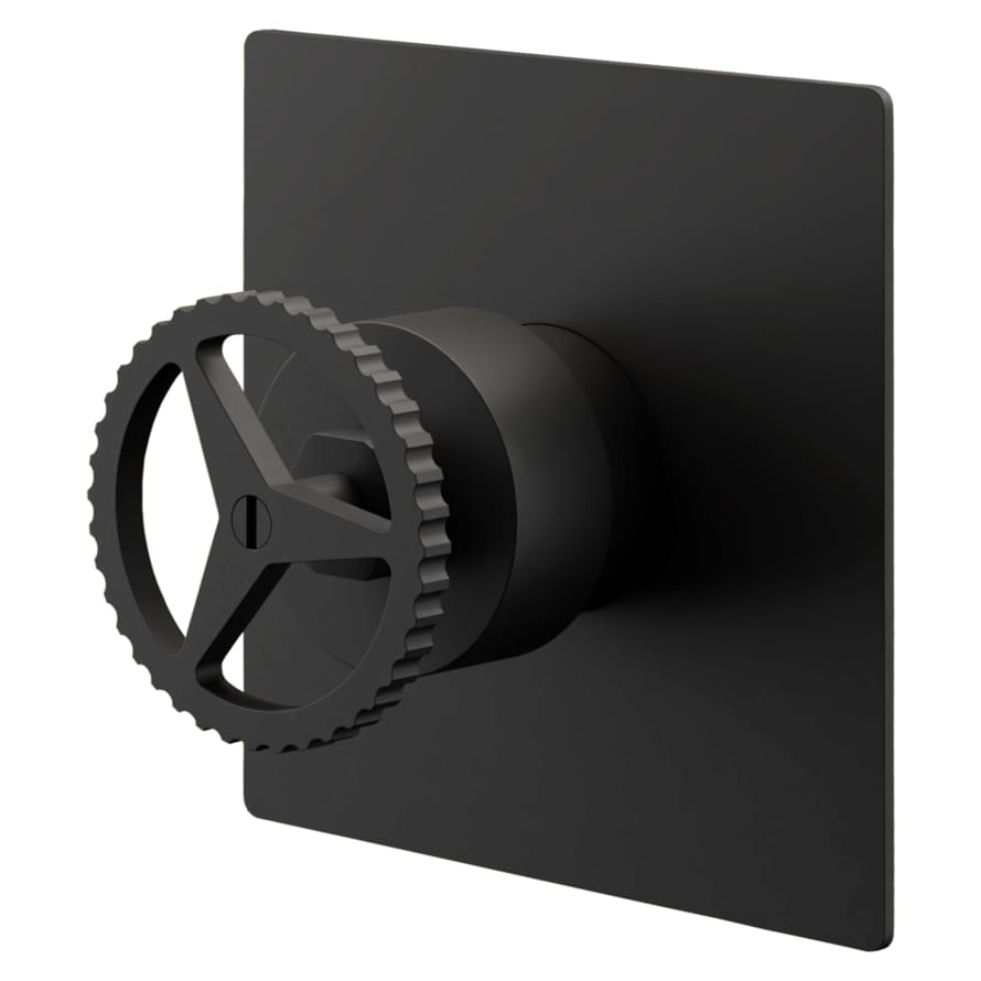 Плитка Remer Chrono Встраиваемый смеситель для душа CHRONO квадратный черный матовый  поверхность матовая