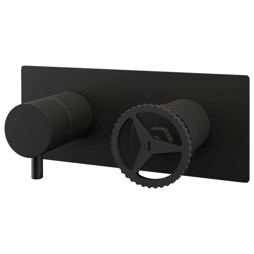 Плитка Remer Chrono Встраиваемый смеситель для душа квадратный CHRONO черный матовый  поверхность матовая