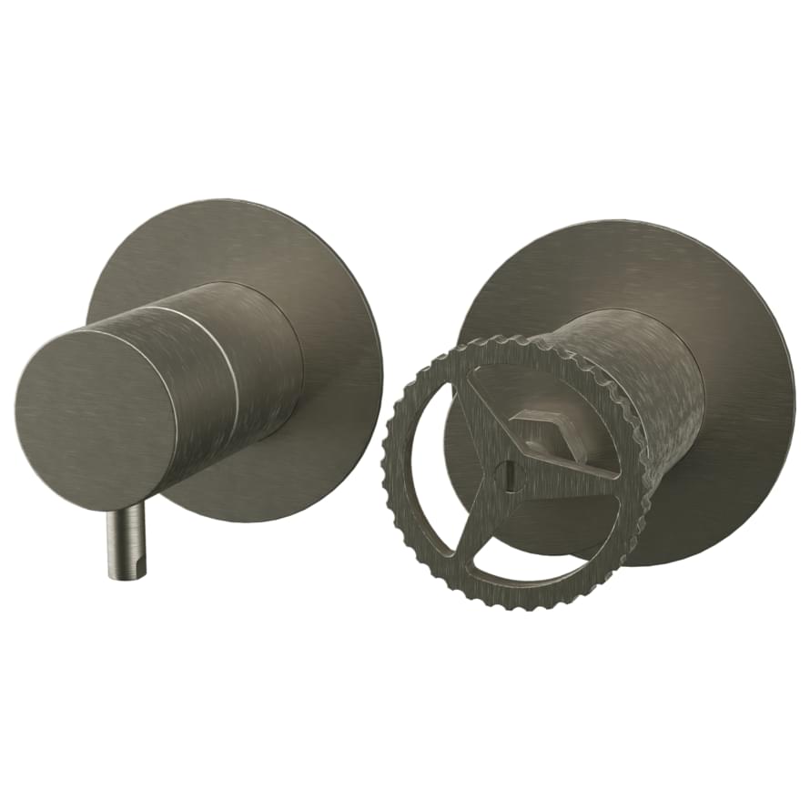 Плитка Remer Chrono Встраиваемый смеситель для душа на 2 выхода CHRONO сталь  поверхность матовая