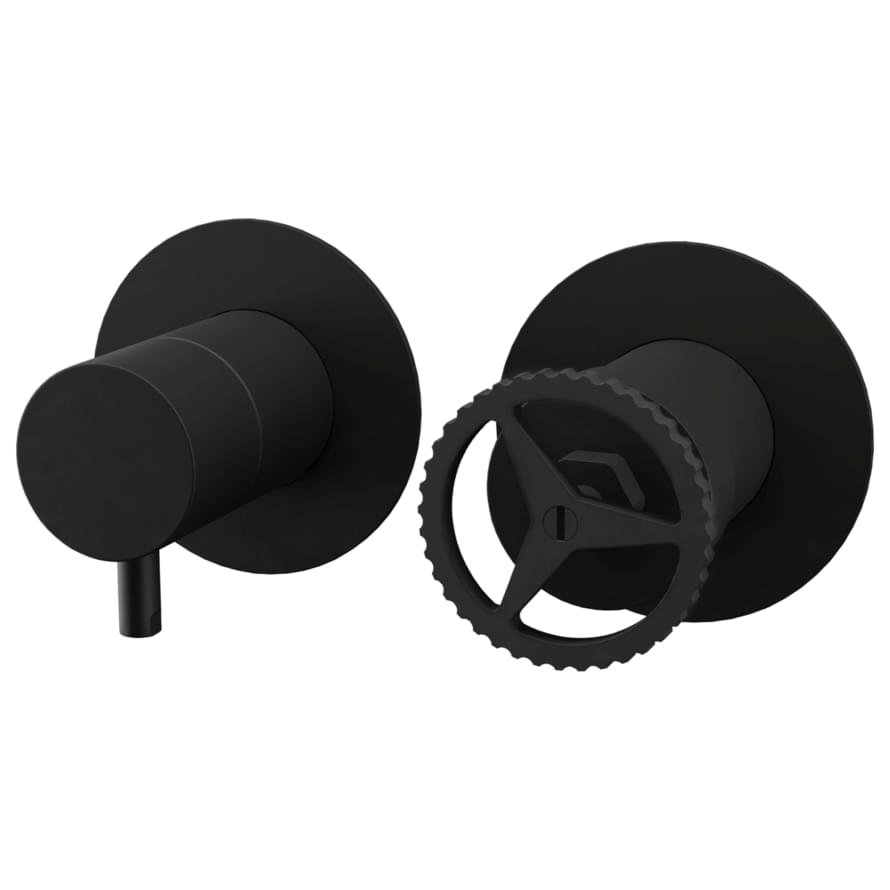 Плитка Remer Chrono Встраиваемый смеситель для душа округлый CHRONO черный матовый  поверхность матовая