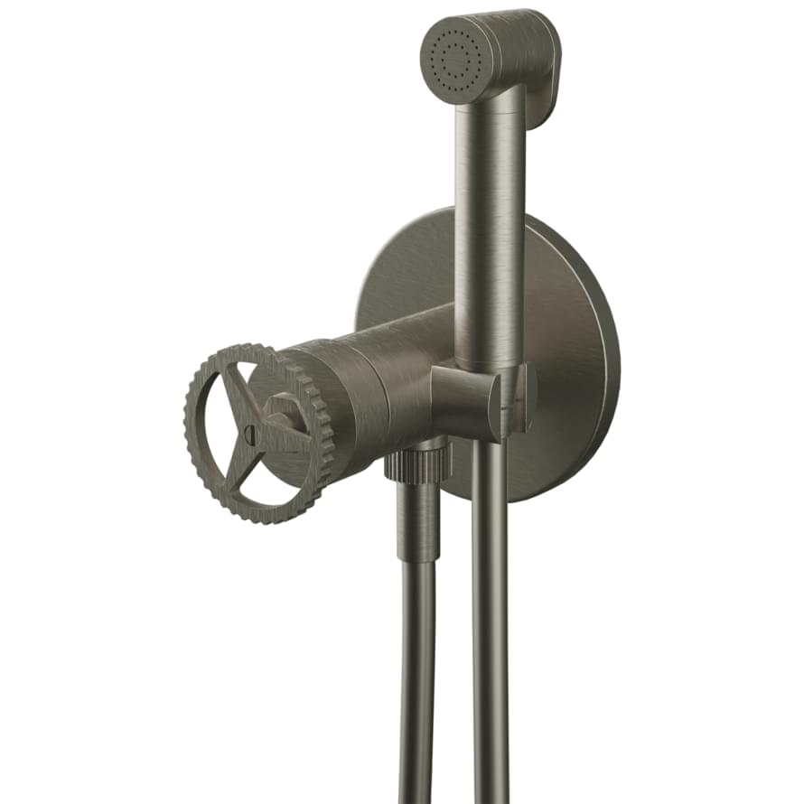 Плитка Remer Chrono Гигиенический душ со смесителем CHRONO сталь  поверхность матовая