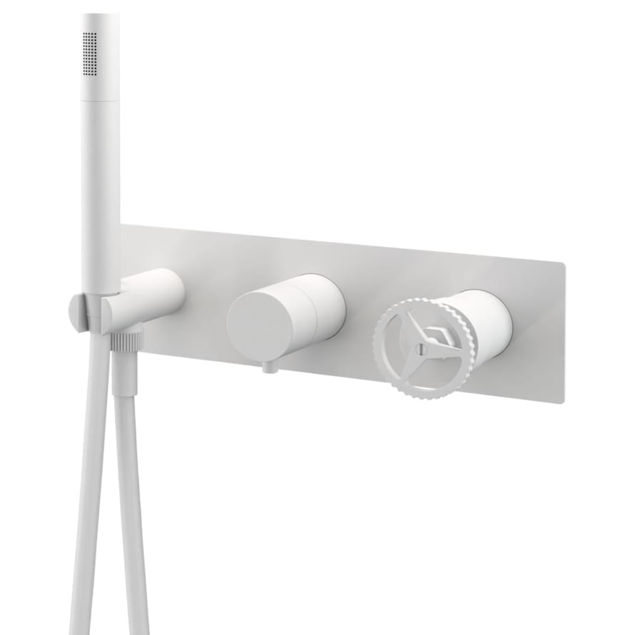 Плитка Remer Chrono Квадратный встраиваемый смеситель для душа CHRONO белый матовый  поверхность матовая