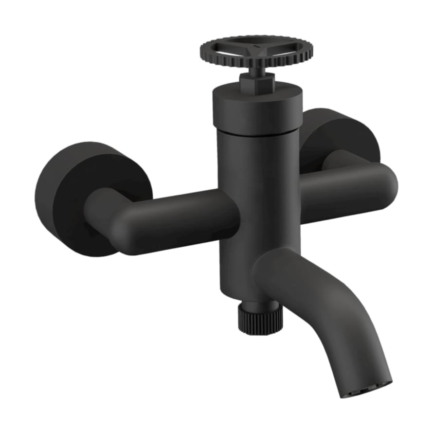 Плитка Remer Chrono Настенный смеситель для ванны CHRONO черный матовый  поверхность матовая