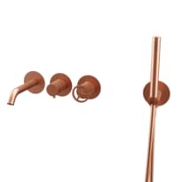 Плитка Remer Chrono Настенный смеситель для ванны с лейкой CHRONO медь брашированная поверхность брашированная