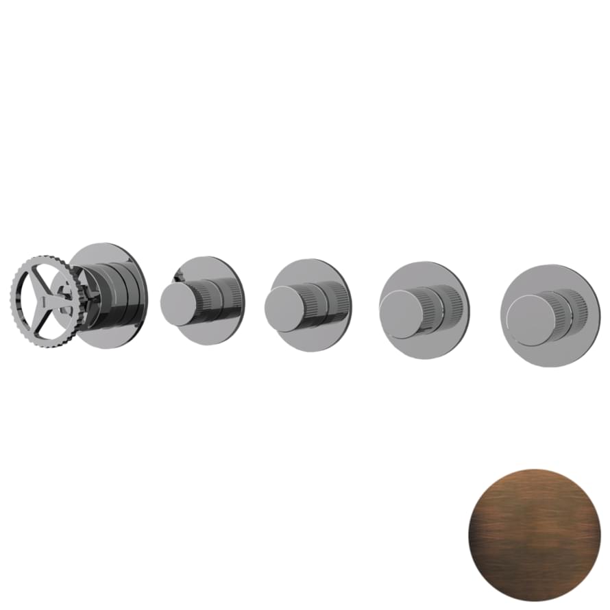 Плитка Remer Chrono Округлый встраиваемый смеситель для душа CHRONO бронза масляная  поверхность матовая