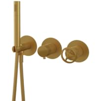 Плитка Remer Chrono Округлый встраиваемый смеситель для душа CHRONO золото брашированное поверхность брашированная