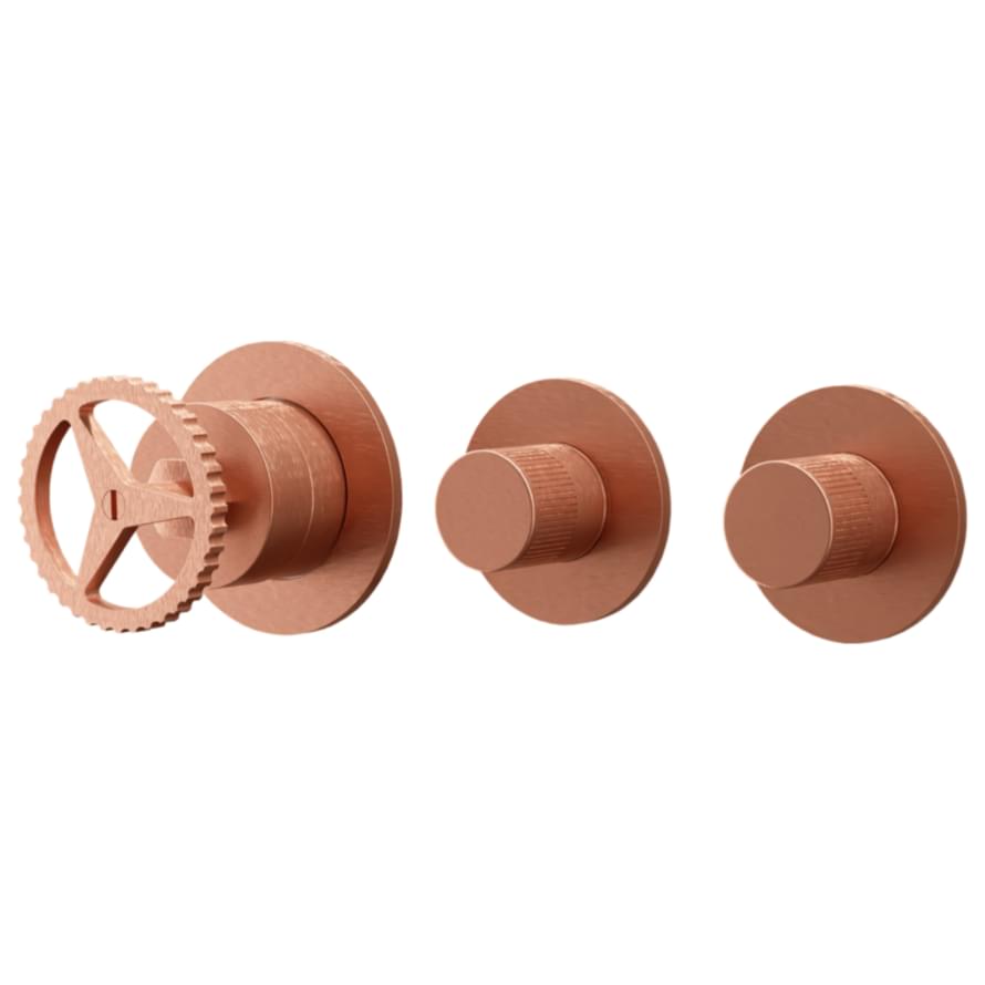 Плитка Remer Chrono Округлый смеситель для душа CHRONO медь брашированная  поверхность брашированная