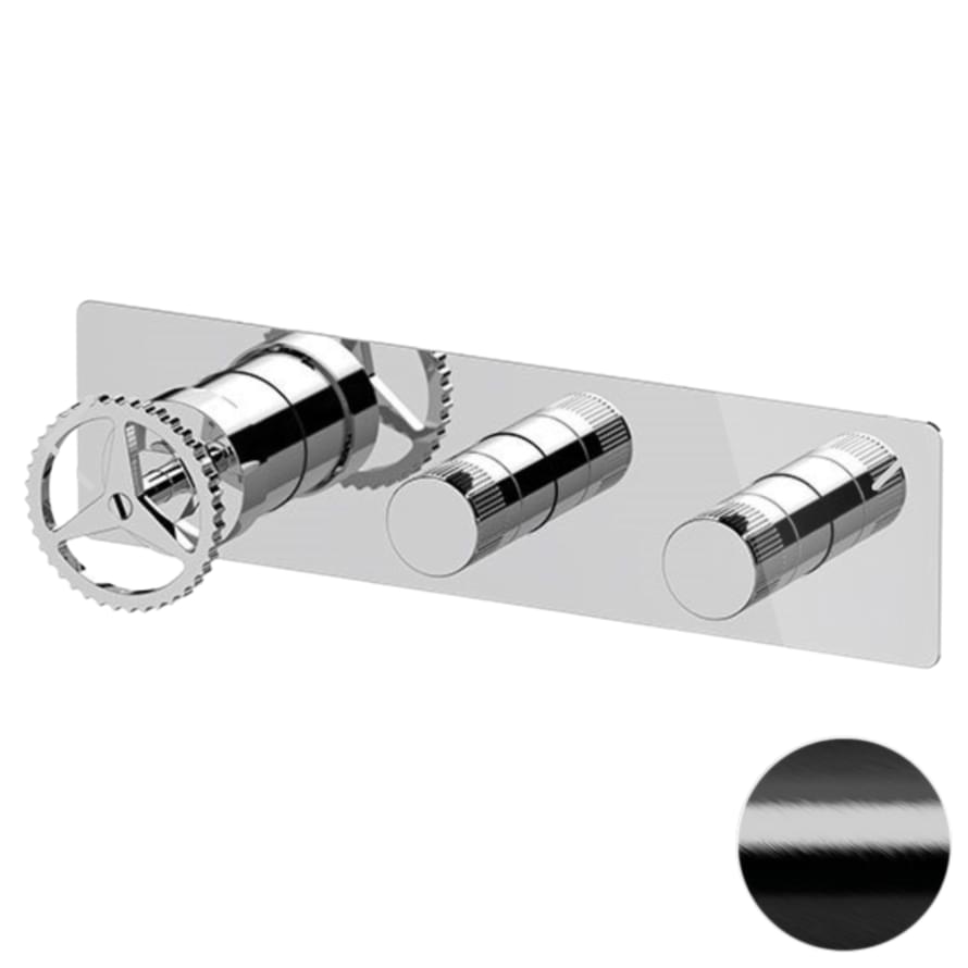 Плитка Remer Chrono Смеситель встраиваемый для душа CHRONO черный брашированный хром  поверхность брашированная