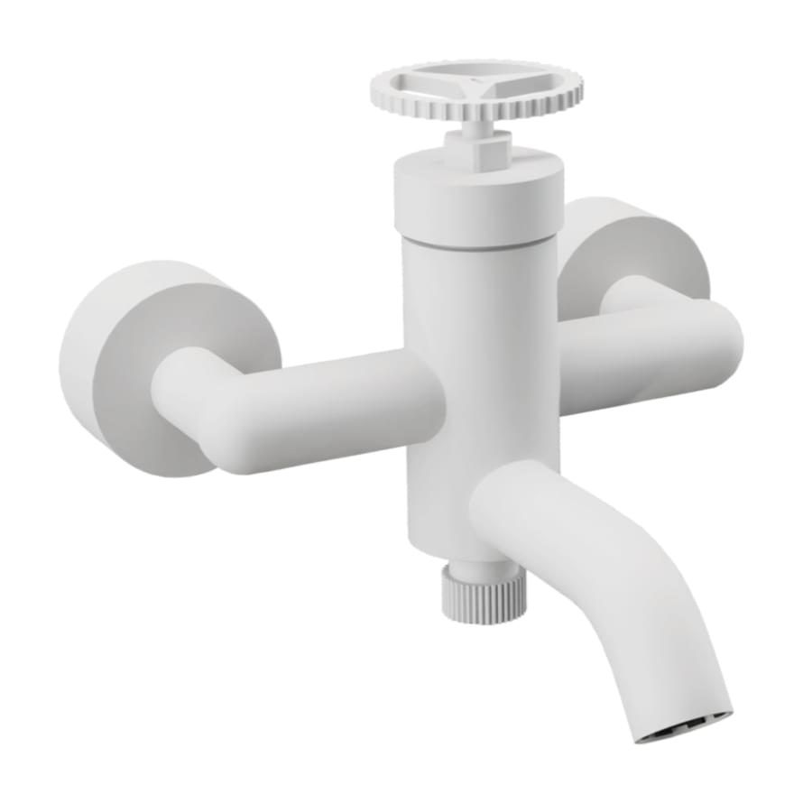 Плитка Remer Chrono Смеситель для ванны CHRONO настенный белый матовый  поверхность матовая