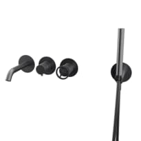 Плитка Remer Chrono Смеситель для ванны CHRONO черный брашированный хром настенный с лейкой поверхность брашированная