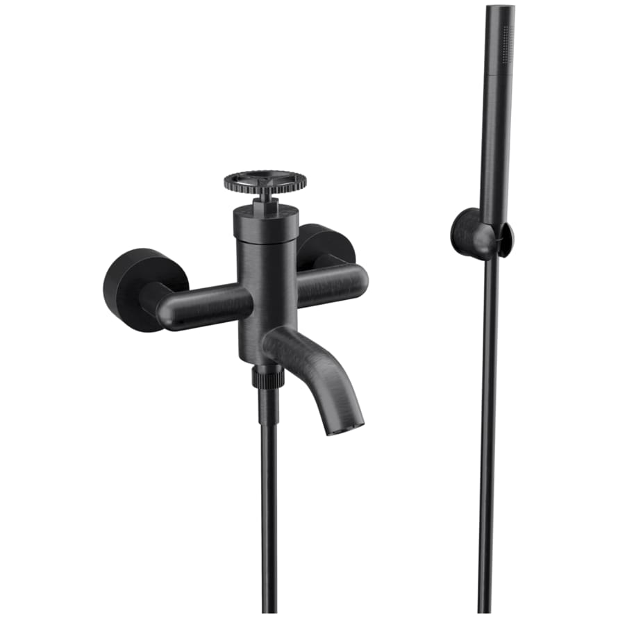 Плитка Remer Chrono Смеситель для ванны CHRONO черный брашированный хром  поверхность брашированная