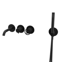 Плитка Remer Chrono Смеситель для ванны настенный с лейкой CHRONO черный матовый поверхность матовая