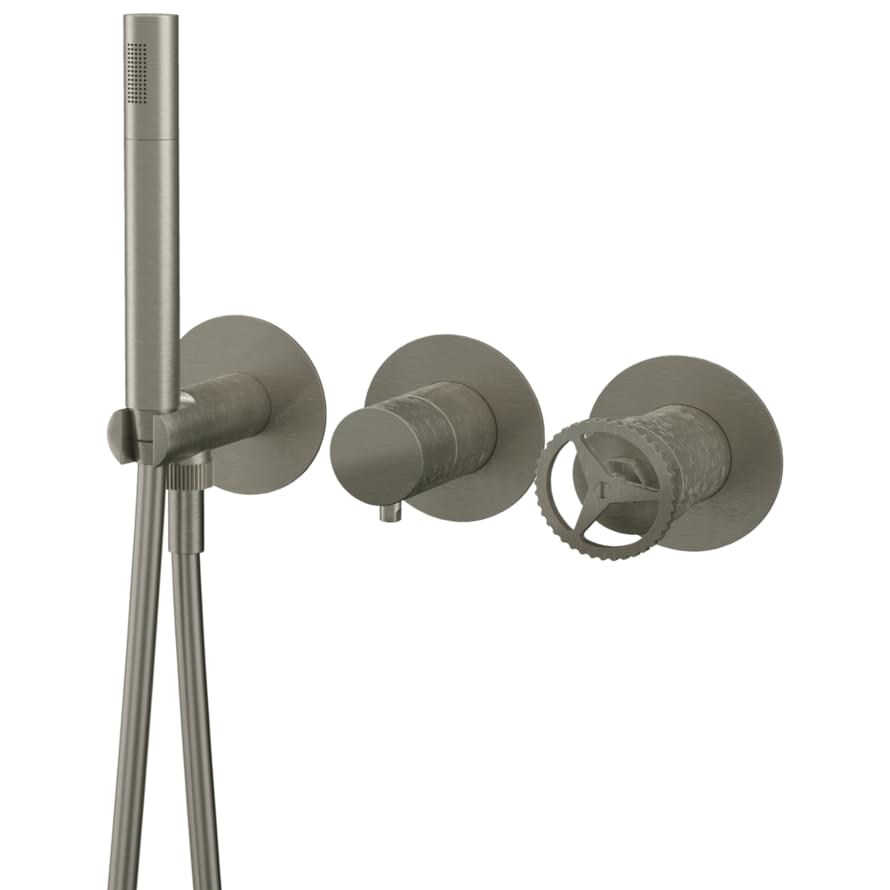 Плитка Remer Chrono Смеситель для душа CHRONO квадратный сталь  поверхность матовая