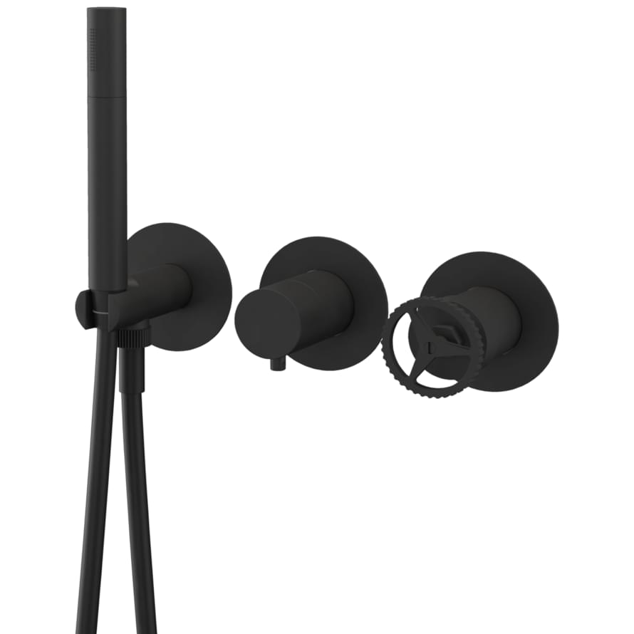 Плитка Remer Chrono Смеситель для душа CHRONO округлый черный матовый  поверхность матовая