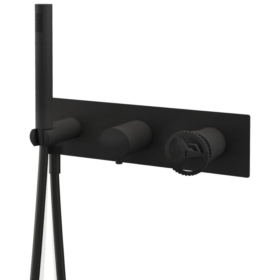 Плитка Remer Chrono Смеситель для душа CHRONO черный матовый квадратынй  поверхность матовая