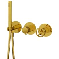 Плитка Remer Chrono Смеситель для душа встраиваемый CHRONO округлый на 3 выхода золото глянцевое поверхность глянец