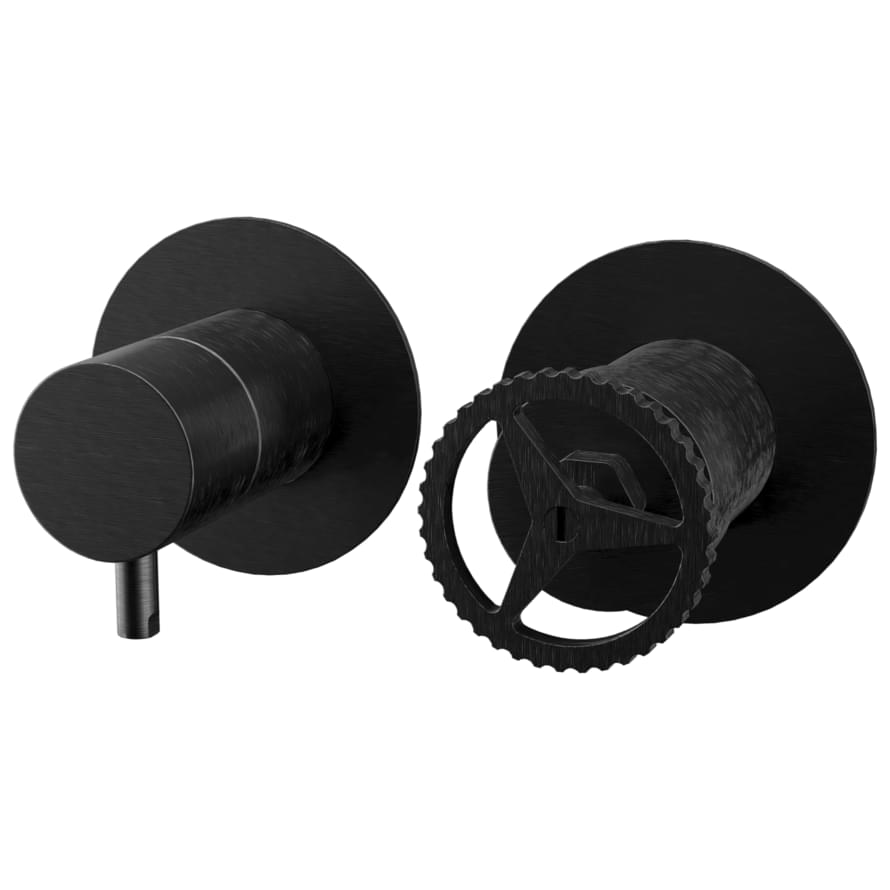 Плитка Remer Chrono Смеситель для душа на 2 выхода CHRONO черный брашированный хром  поверхность брашированная