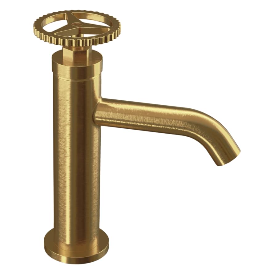 Плитка Remer Chrono Смеситель для раковины CHRONO золото брашированное  поверхность брашированная