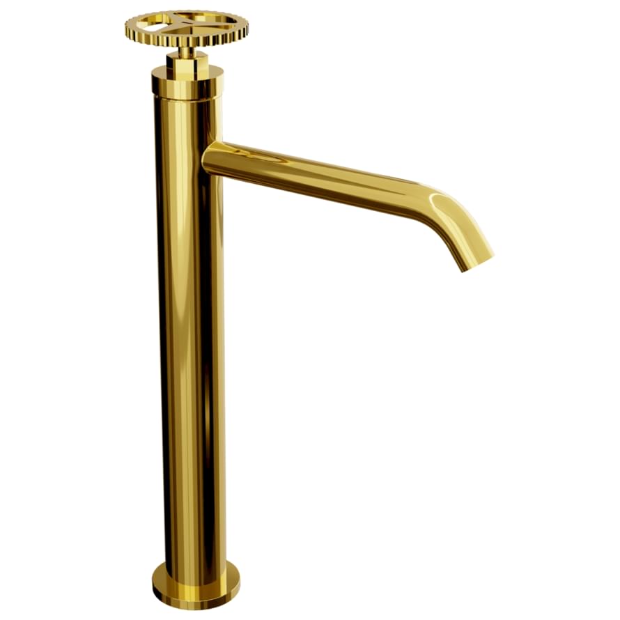 Плитка Remer Chrono Смеситель для раковины выскоий CHRONO золото глянцевое  поверхность глянец