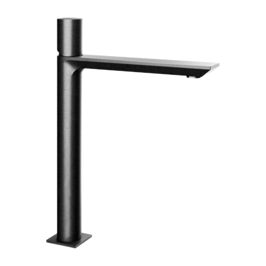Плитка Remer Edge Высокий смеситель для раковины EDGE черный брашированный хром  поверхность брашированная