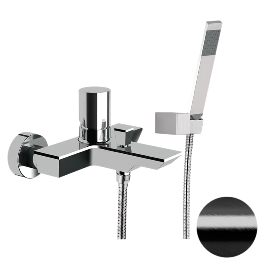 Плитка Remer Edge Ручка смесителя для раковины EDGE черный брашированный хром  поверхность брашированная