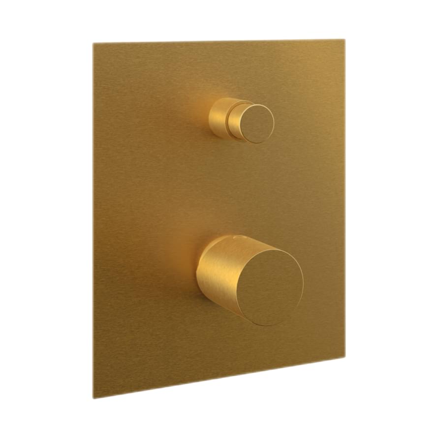 Плитка Remer Edge Смеситель для душа встраиваемый EDGE квадратный золото брашированное  поверхность брашированная