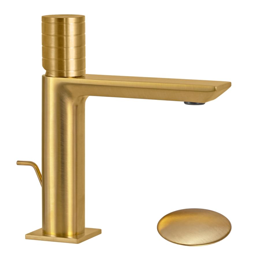 Плитка Remer Edge Смеситель для раковины встраиваемый EDGE золото брашированное  поверхность брашированная