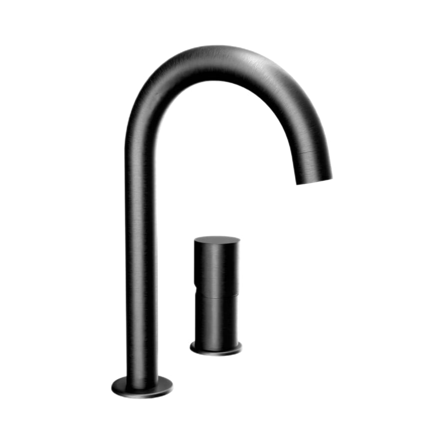 Плитка Remer Edge Смеситель для раковины высокий EDGE черный брашированный хром  поверхность брашированная