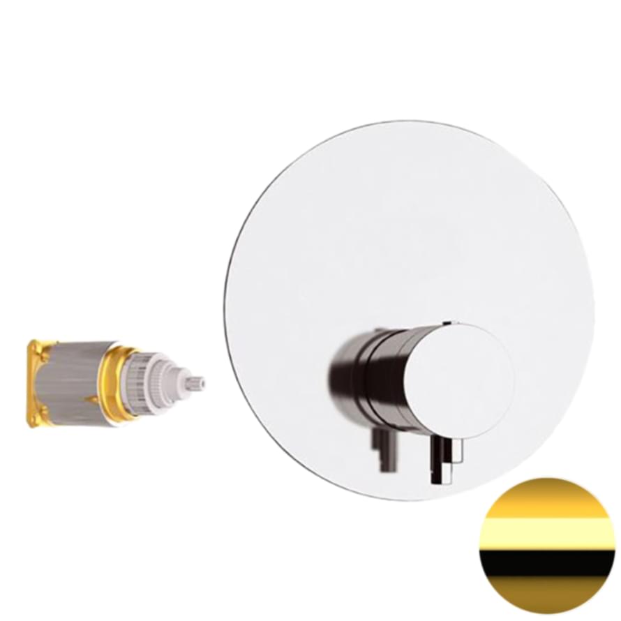 Плитка Remer Elegance Встраиваемый смеситель термостатический для душа ELEGANCE золото глянцевое  поверхность глянец