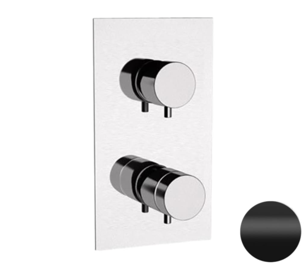 Плитка Remer Elegance Встраиваемый смеситель термостатический для душа ELEGANCE черный матовый  поверхность матовая