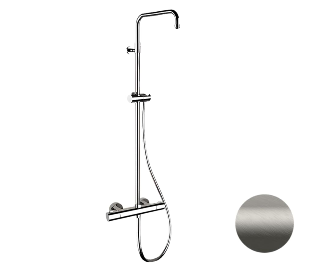Плитка Remer Elegance Душевая система термостатическая ELEGANCE никель матовый брашированный  поверхность микс