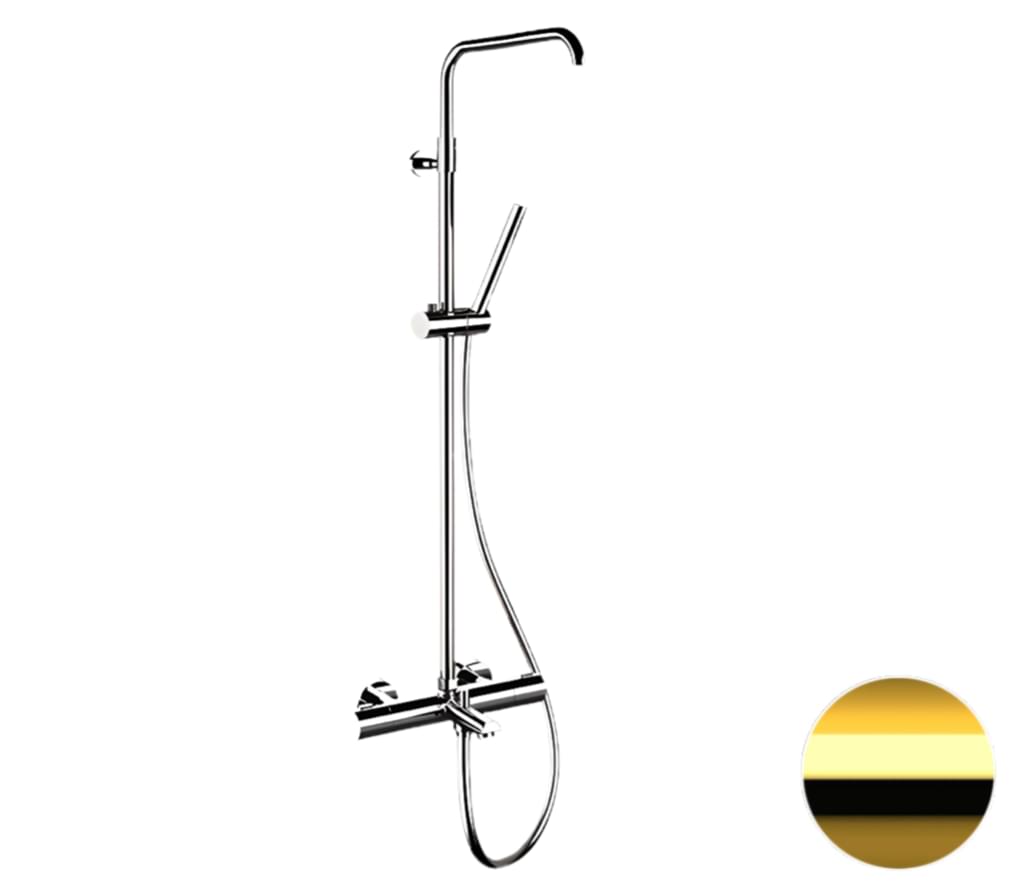 Плитка Remer Elegance Душевая система термостатическая ELEGANCE с изливом золото глянцевое  поверхность глянец