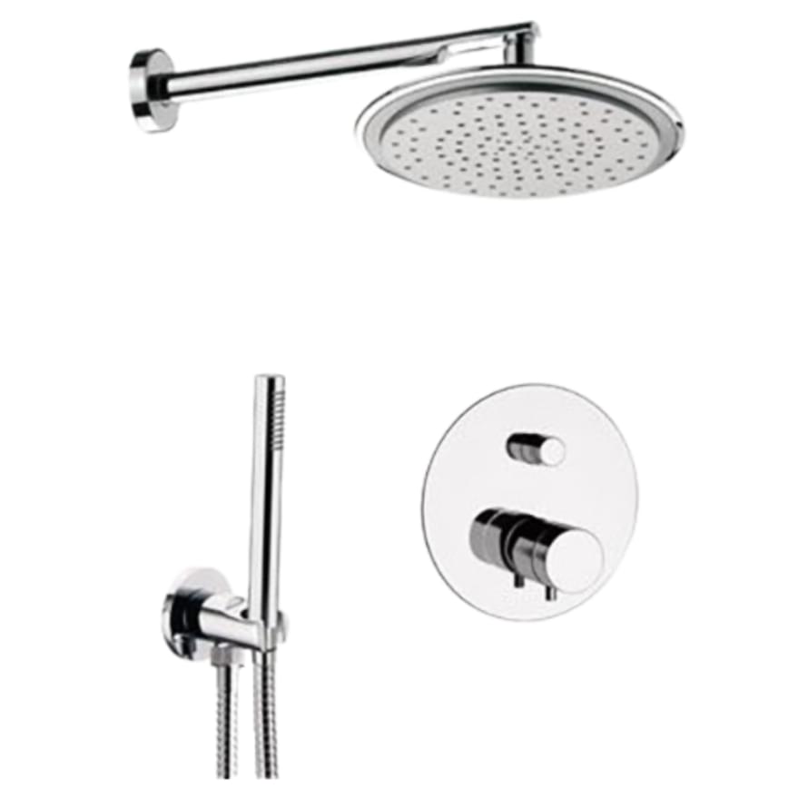 Плитка Remer Elegance Душевая система термостатическая ELEGANCE хром с верхним душем  поверхность глянец