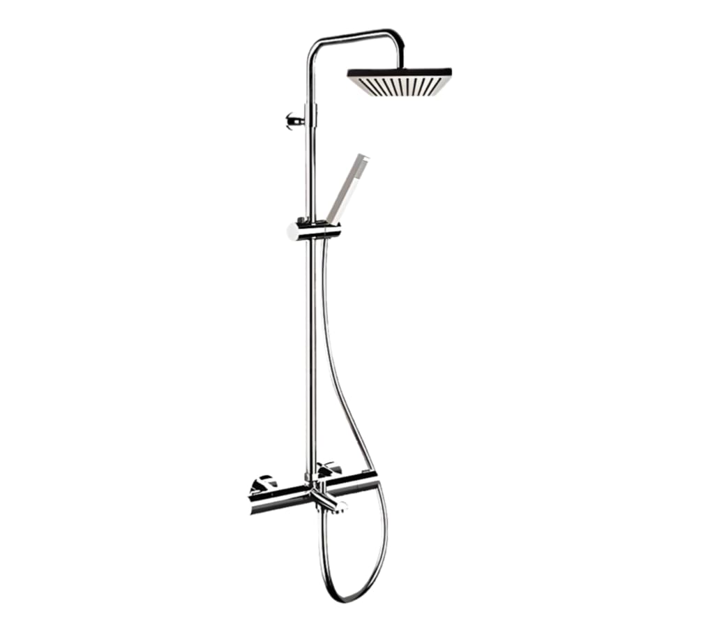 Плитка Remer Elegance Душевая система термостатическая квадратная ELEGANCE с изливом хром  поверхность глянец