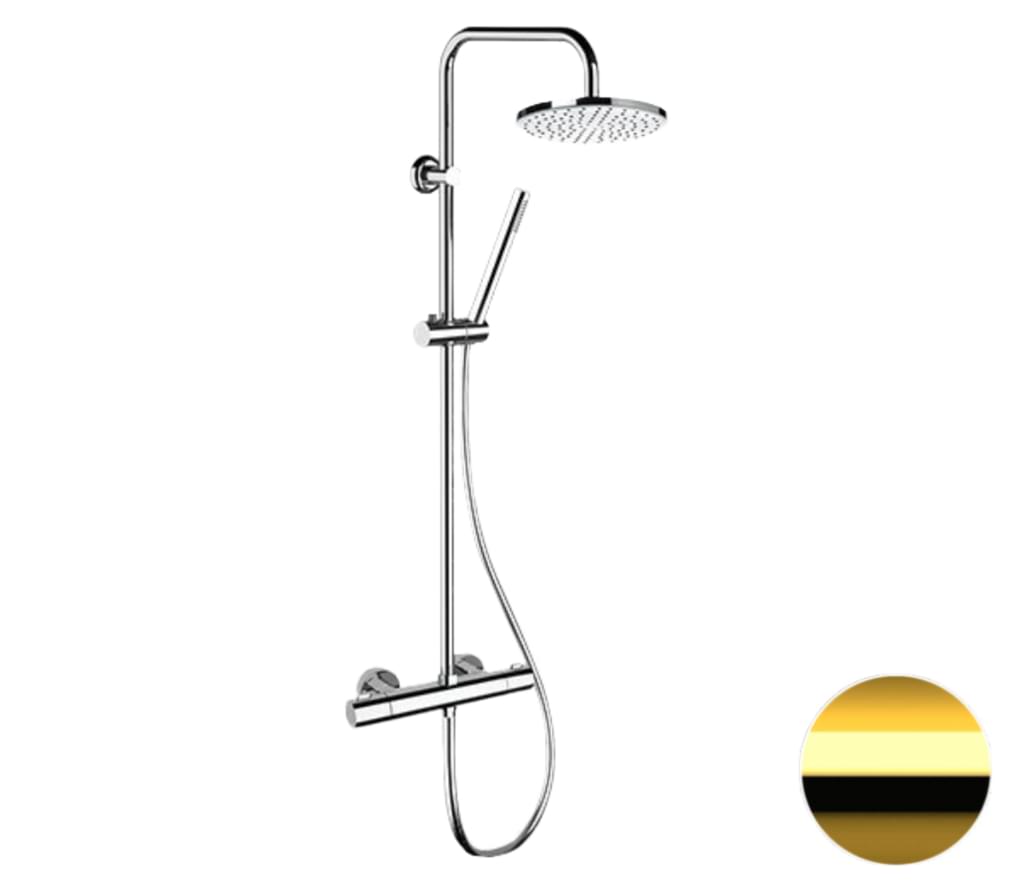 Плитка Remer Elegance Душевая система термостатическая округлая ELEGANCE золото глянцевое  поверхность глянец