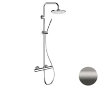 Плитка Remer Elegance Душевая система термостатическая округлая ELEGANCE никель матовый брашированный поверхность микс