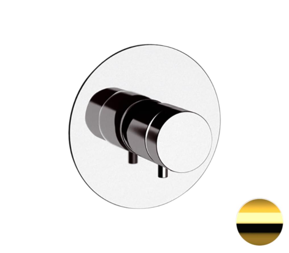 Плитка Remer Elegance Округлый смеситель термостатический для душа встраиваемый ELEGANCE золото глянцевое  поверхность глянец