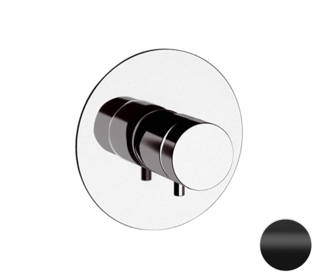 Плитка Remer Elegance Смеситель округлый термостатический для душа ELEGANCE черный матовый  поверхность матовая