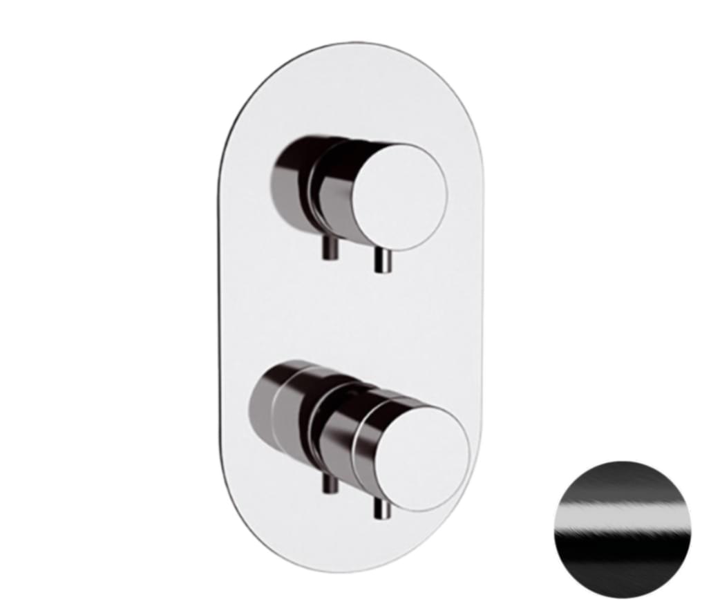 Плитка Remer Elegance Смеситель термостатический для душа ELEGANCE всраиваемый черный брашированный хром  поверхность брашированная