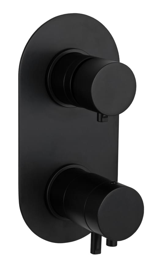 Плитка Remer Elegance Смеситель термостатический для душа ELEGANCE встраиваемый черный матовый  поверхность матовая