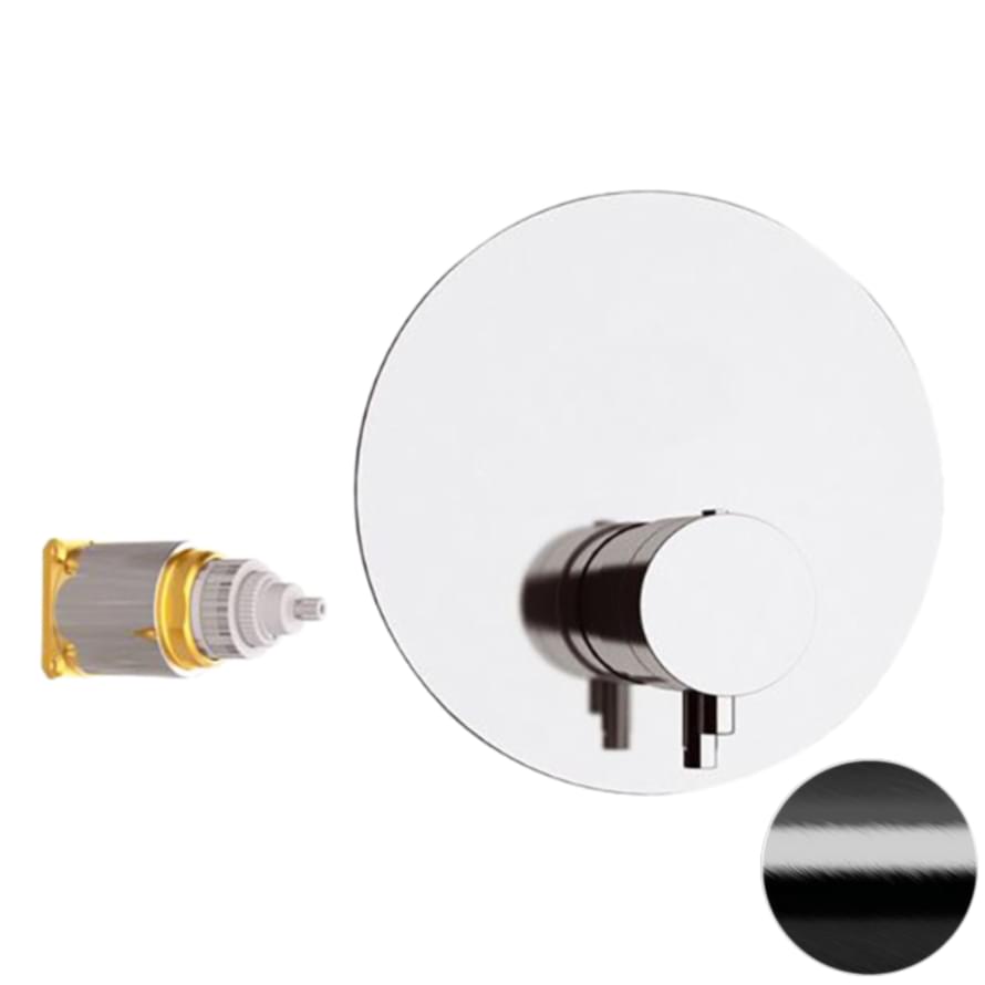 Плитка Remer Elegance Смеситель термостатический для душа ELEGANCE черный брашированный хром  поверхность брашированная