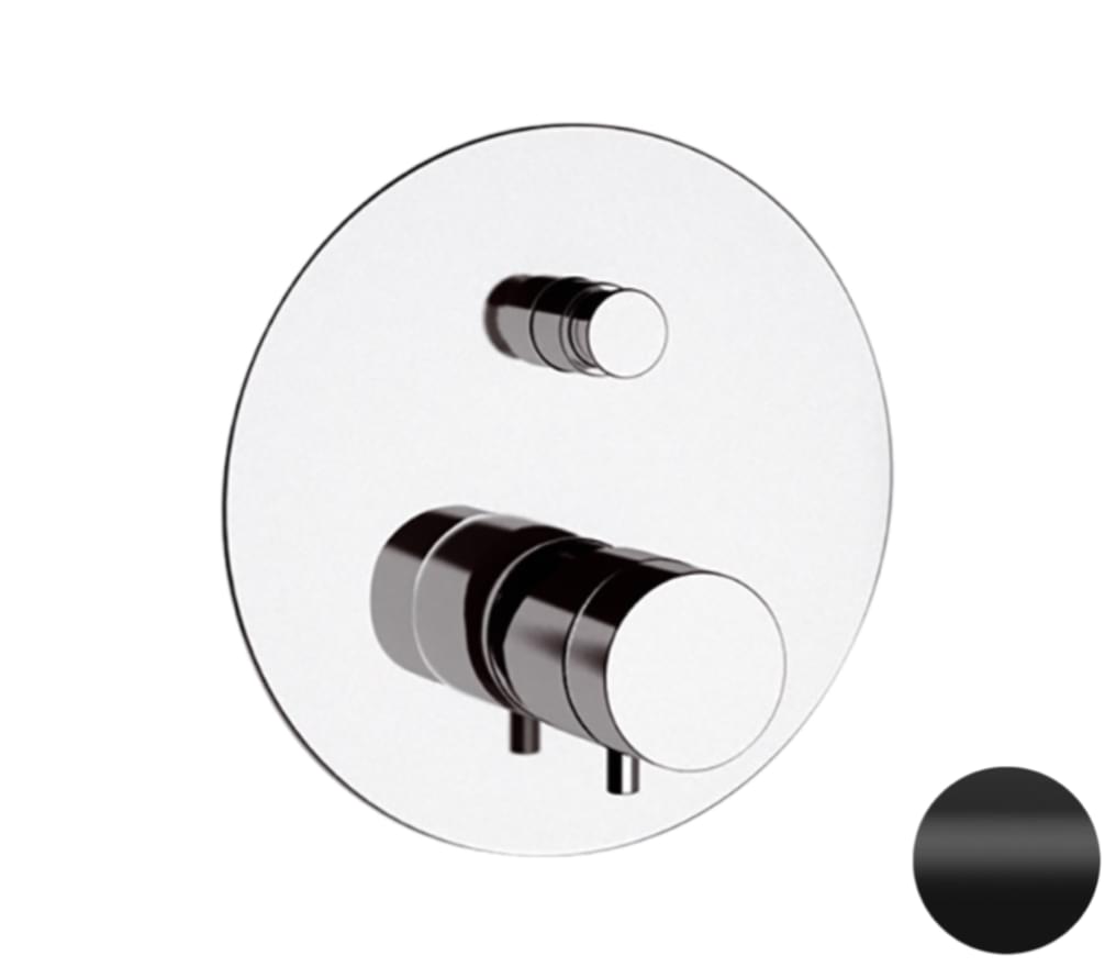 Плитка Remer Elegance Смеситель термостатический для душа округлый ELEGANCE черный матовый  поверхность матовая