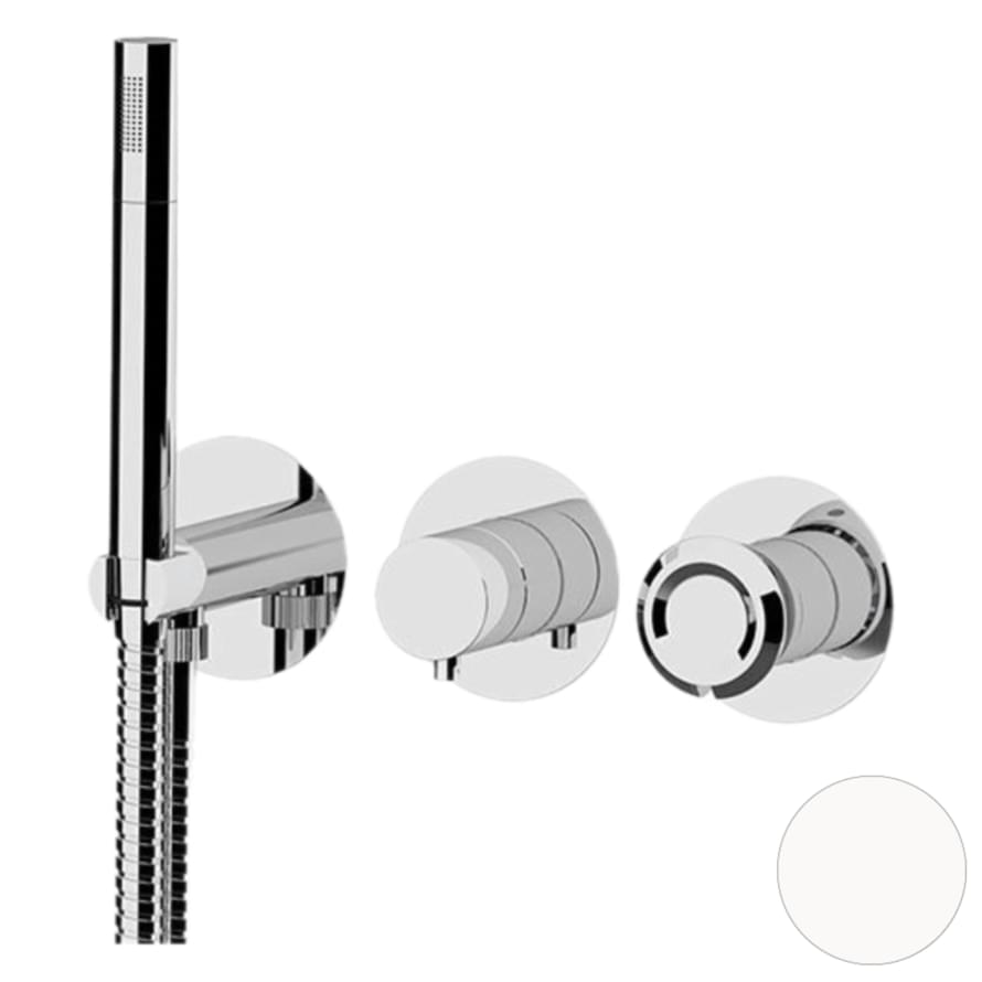 Плитка Remer Element Встраиваемый смеситель для душа на 3 выхода ELEMENT белый матовый  поверхность матовая