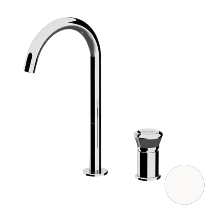 Плитка Remer Element Высокий округлый смеситель для раковины ELEMENT белый матовый  поверхность матовая