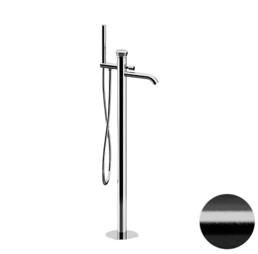 Плитка Remer Element Напольный смеситель для ванны ELEMENT черный брашированный хром  поверхность брашированная