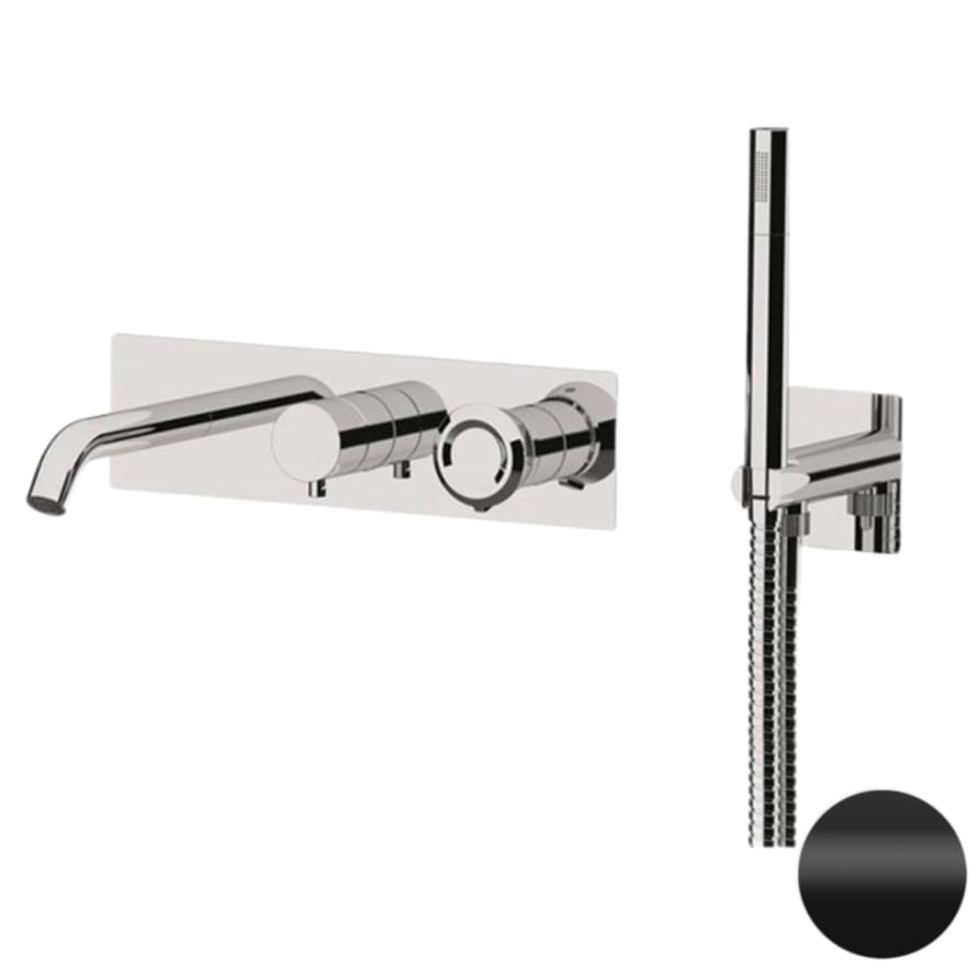 Плитка Remer Element Настенный смеситель для ванны с лейкой ELEMENT черный матовый  поверхность матовая