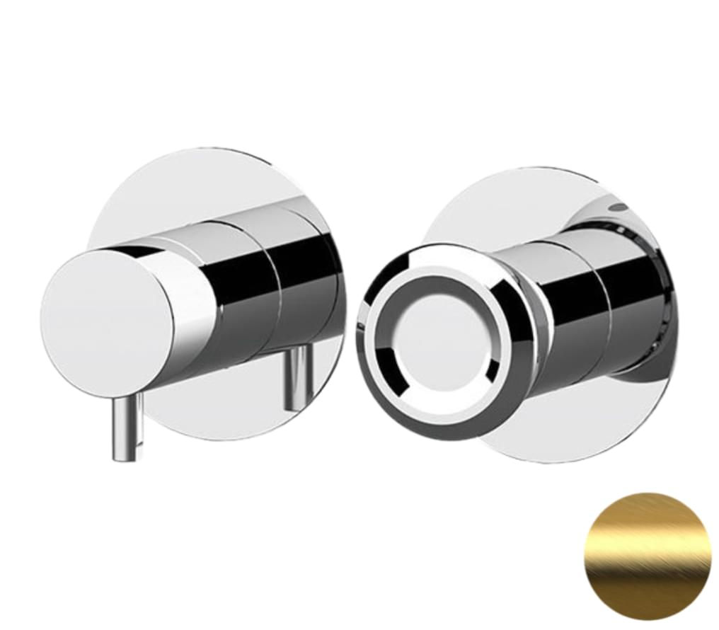 Плитка Remer Element Округлый смеситель встраиваемый для душа ELEMENT золото брашированное  поверхность брашированная