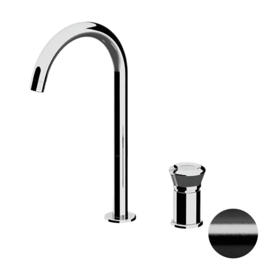 Плитка Remer Element Смеситель высокий для раковины ELEMENT черный брашированный хром  поверхность брашированная