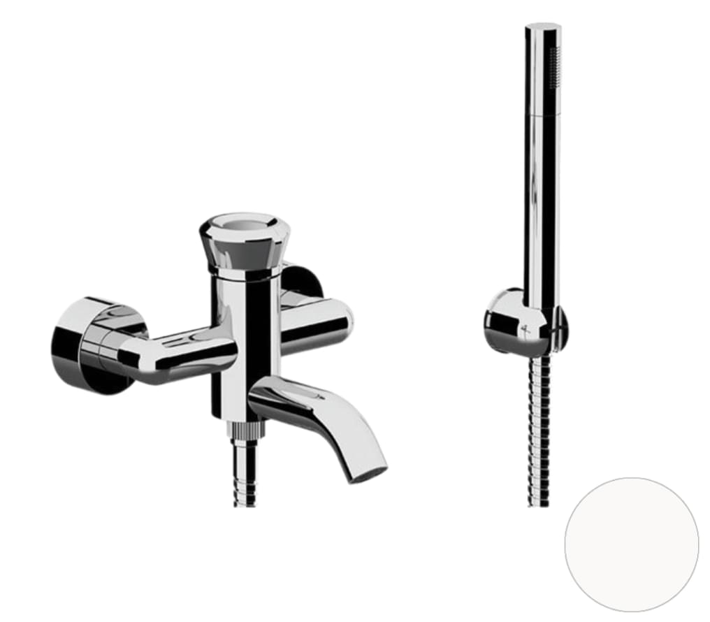 Плитка Remer Element Смеситель для ванны ELEMENT настенный с лейкой белый матовый  поверхность матовая